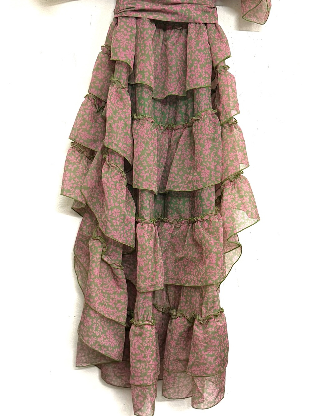 NWT Show Me Your MuMu Brandy Off-Shoulder Dress in Pink & Green Sz S - Picture 13 of 17